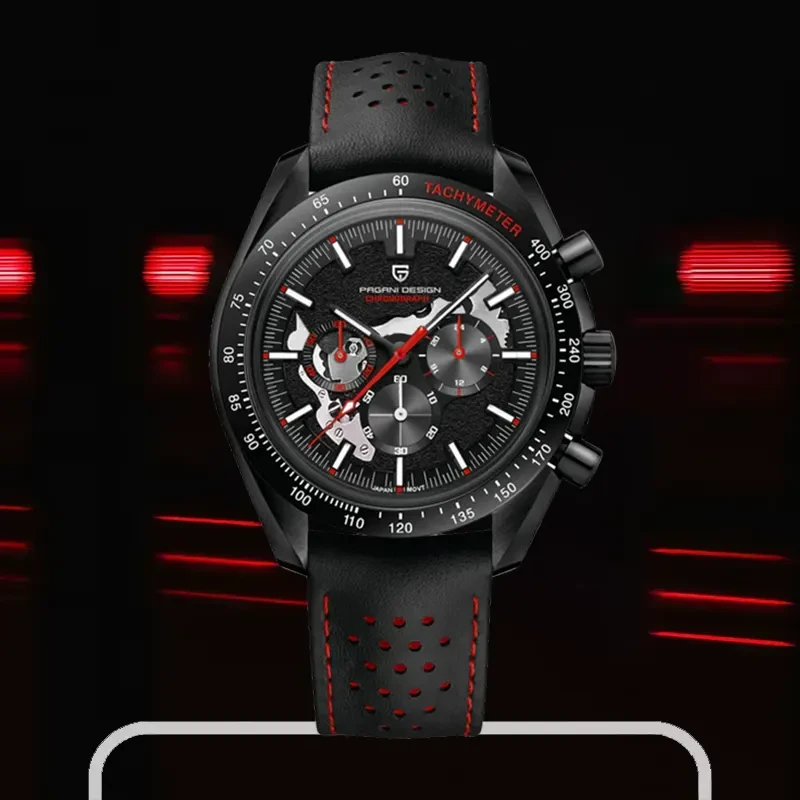 Pagani Design Chronograph Black Dial Red Mix Men's Watch-  PD-1779